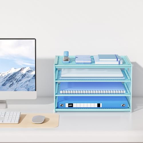 Lavatino 3-Tier Letter Tray Desk Organizer, Mesh Metal Paper File - Image 7
