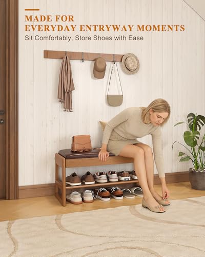 Shoe Rack Bench with Hidden Storage, 2‑Tier Solid | Home Organization - Image 6