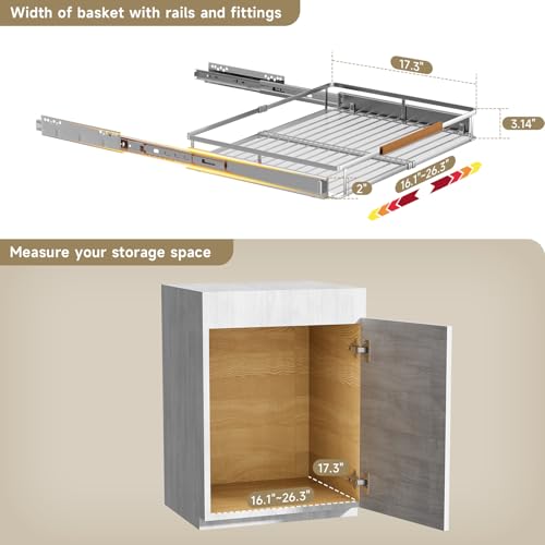 16.3~26.3"x17.3" Pull Out Cabinet Organizer，1Pack | Home Organization - Image 4