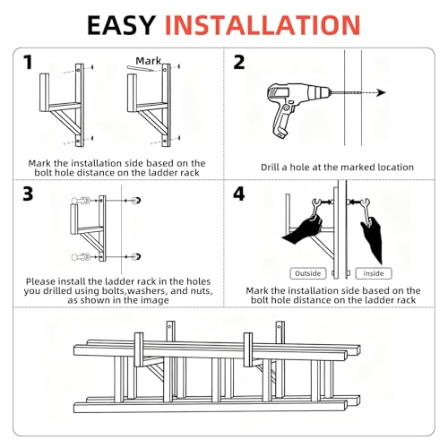 Trailer Ladder Rack, Side Mount, Heavy Duty Steel, 2 Pack - Image 7