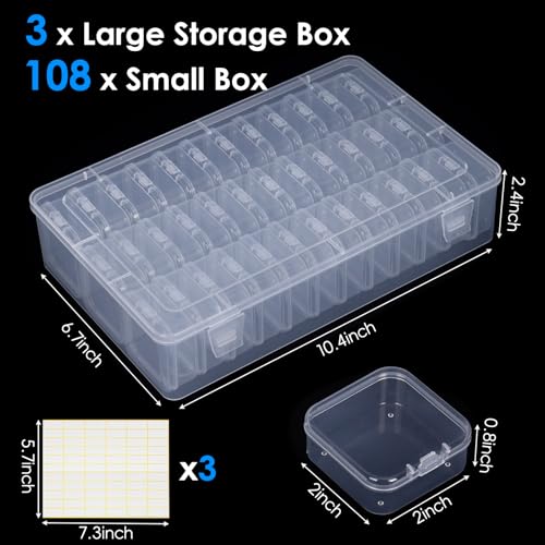 Bead Organizer Box 108 Pcs Plastic Storage Containers - Image 3