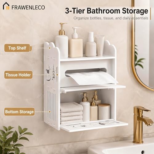 Wall Mounted Bathroom Organizer with Tissue Box Holder - Image 6