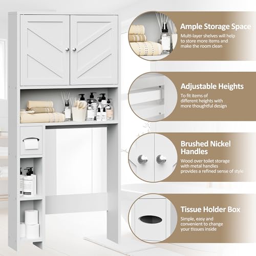 Bathroom Storage Cabinet Over Toilet with Toilet Paper - Image 5
