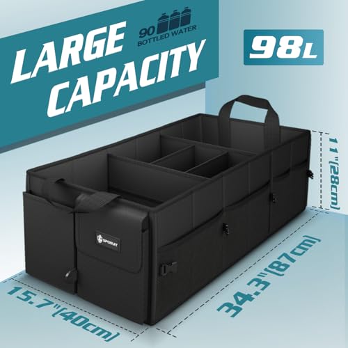 Large Trunk Organizer - 98L Collapsible Car Storage Organizer - Image 3