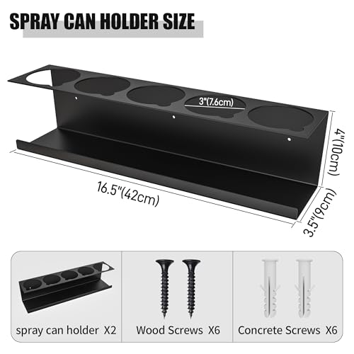 2 Pack Wall-Mounted Aerosol Spray Can Holder Storage Rack - Image 3