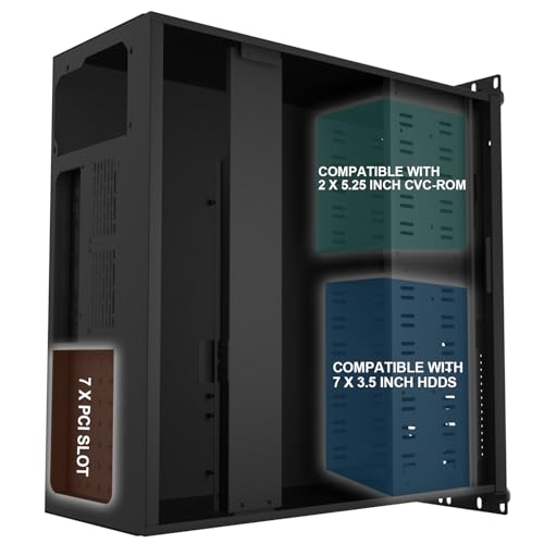 4u Server Chassis,Rack Mount ATX Pc case,3.5″ Bays,1xFan,2xUSB3.0 - Image 4