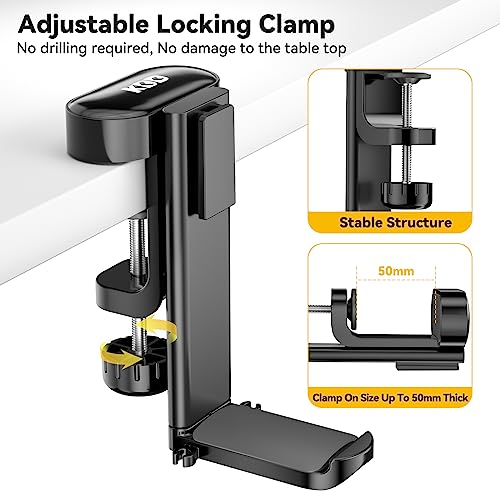 KDD 4 in 1 Desk Cup Holder - Clamp on Under Desk Headphone - Image 6