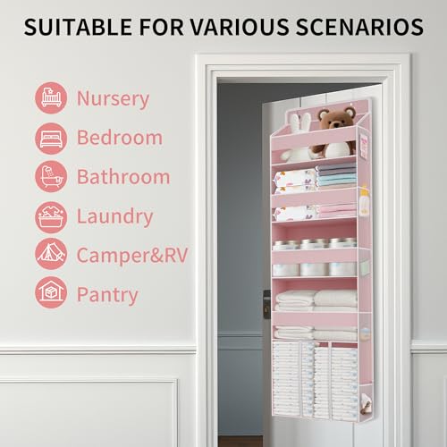TAHAVICE 1PC Pink Over the Door Nursery Organizer - Image 7