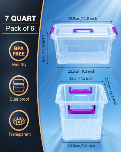 Storage Bins with Lids,7Qt Clear Stackable Storage Containers - Image 3