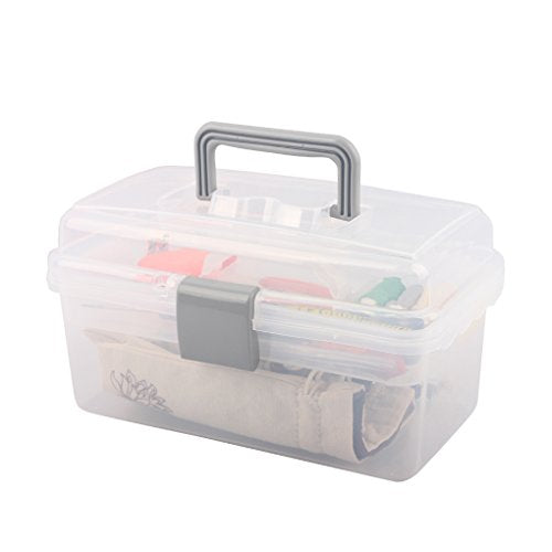 Clear Plastic Storage Container Box with Handle and Latch Lock - Image 4