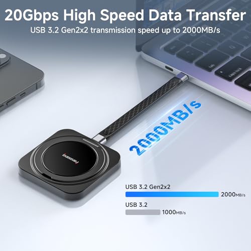 fanxiang 2TB Magnetic Portable SSD with 360° Rotating Stand, Up - Image 4