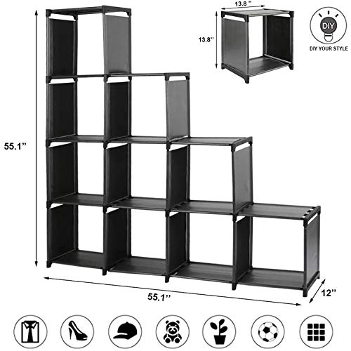 10-Cube Storage Organizer Rack, Staircase Organizer - Image 4