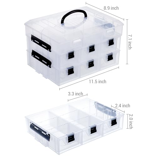 MyGift 11 Inch Clear Plastic Storage Box Container, Arts - Image 3