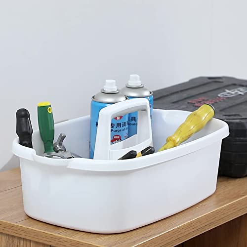 Large Cleaning Supplies Caddy Portable Shower Caddy Basket White - Image 7