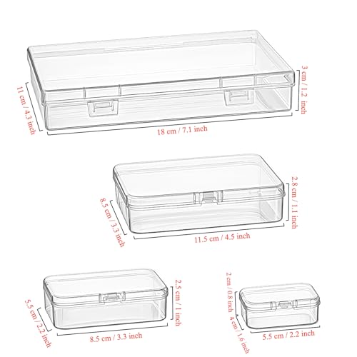 24 Pieces Mixed Sizes Rectangular Empty Mini Clear Plastic - Image 4