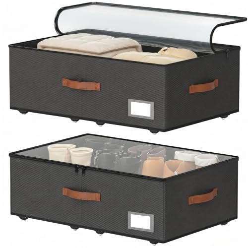 UnderBed Storage with Wheels, 12 inches height under bed - Image 2