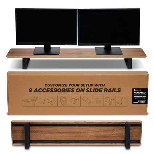 ULTRARM Moodular Wooden Monitor Stand Desk Organizer, Large 45.6" - Image 2