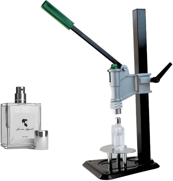 Manual Short Base Desktop Perfume Bottle Cap Sealer, 13-20mm Cap Diameter, Hand Operated Closure Tool (18mm)