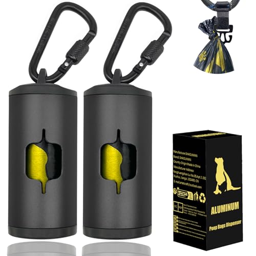 Metal Dog Poop Bag Holder 2-Pack w/Leash Clip|Durable | Pet Essentials - Image 2