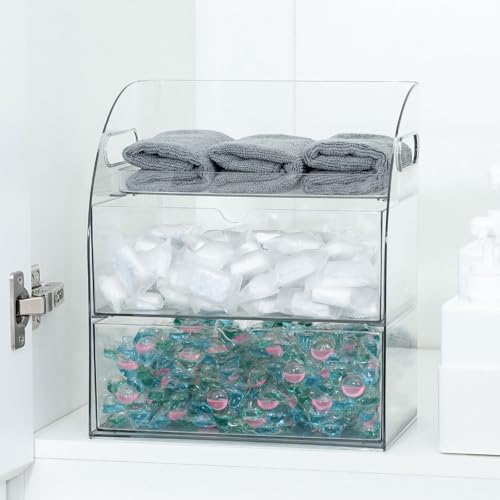Clear Kitchen and Pantry Organizer with Drawers, Plastic - Image 7