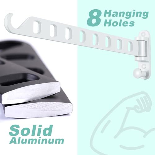 Wall Mounted Clothes Hanger with Swing Arm - 8-Hole - Image 4