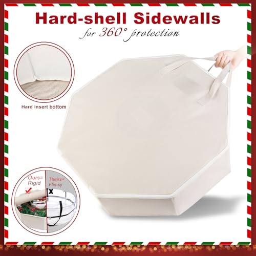 Wreath Storage Hard Shell Christmas Decorations Case Bag - Image 7