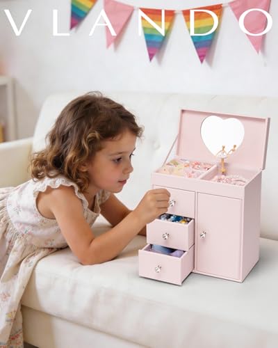 VLANDO 4 Layer Musical Jewelry Box, 3 Drawers Storage - Image 8