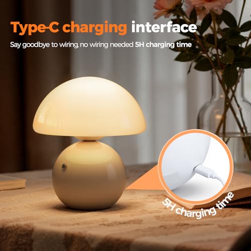 NIORSUN Wireless Mushroom Lamp,Table Lamp for Bedroom - Image 5