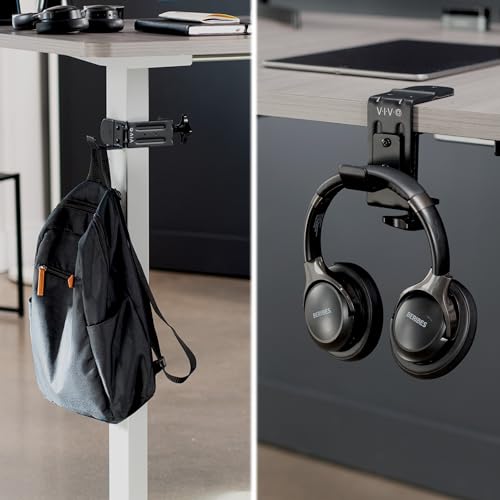 VIVO Black Clamp-on Hook for Desktop and Desk Leg Mounting - Image 7
