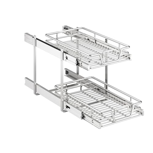 2-Tier Kitchen Cabinet Pull Out Shelf and Drawer Organizer - Image 2