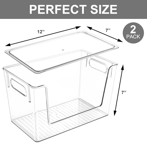 2 Pack Large Stackable Storage Bins, Plastic Container - Image 4