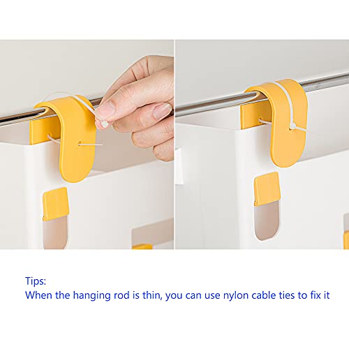 Hanging Storage Basket with Hooks, Bedside Organizer Shelf - Image 6