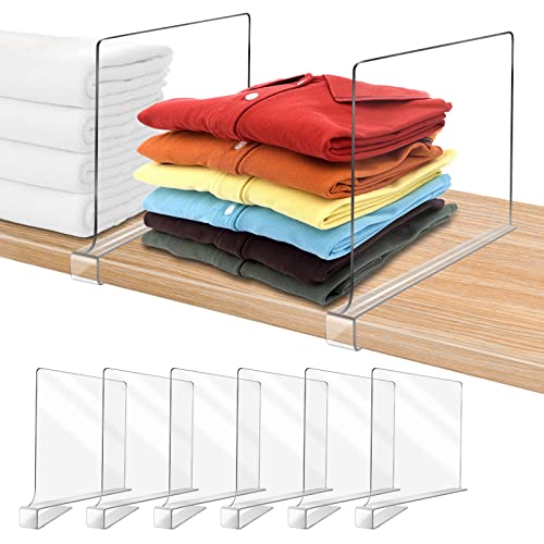 Acrylic Shelf Dividers for Closet Organization 6PCS Closet Shelf - Image 2