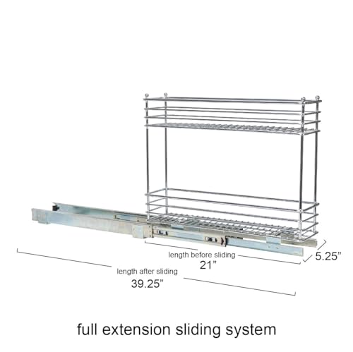 Household Essentials Chrome 2-Tier Sliding Cabinet Organizer, 5" - Image 4