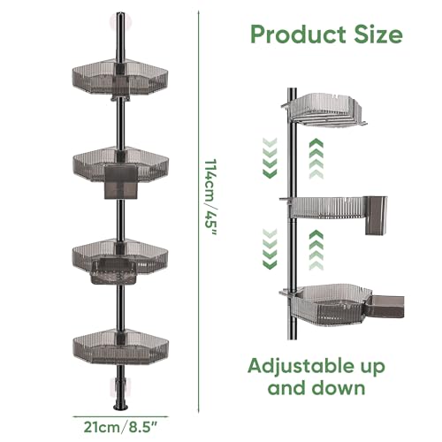 4 Tier Corner Shower Caddy with Modular Poles ABS Ba | All Products - Image 3