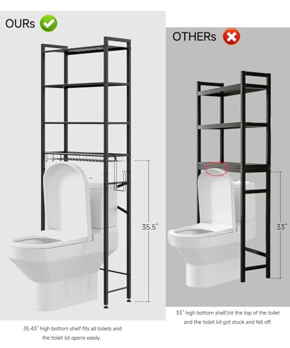 Over the Toilet Storage Rack,4-Tier Adjustable Bathroom - Image 3