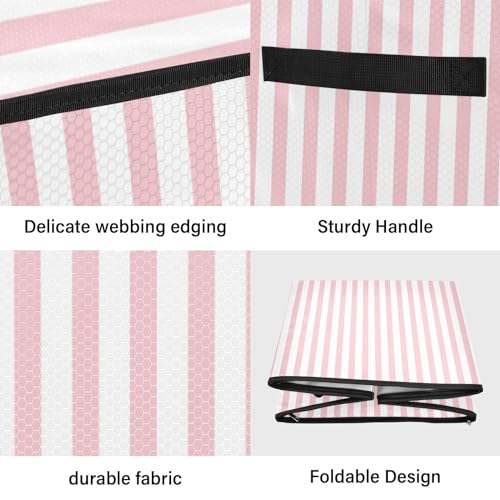 YETTASBIN Pink Stripes Large Christmas Ornament Storage - Image 5