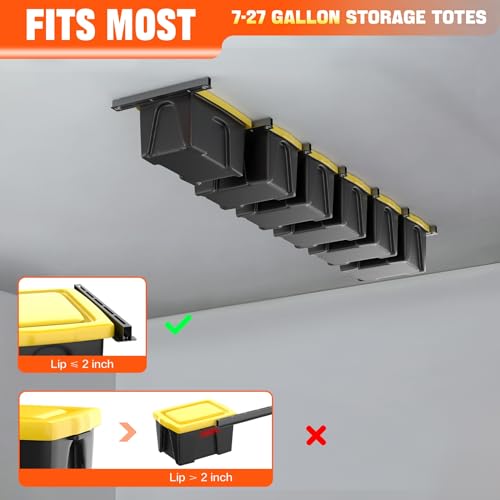 TORACK Garage Ceiling Bin Storage Rack, Overhead Tote | Garage Storage - Image 6