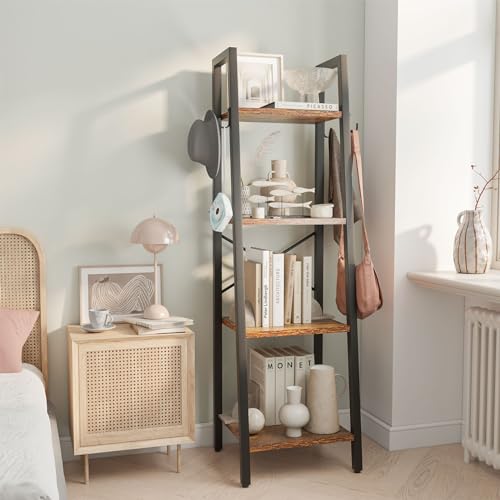 YMYNY 4 Tiers Ladder Bookcase, Industrial Narrow Bookshelf - Image 2