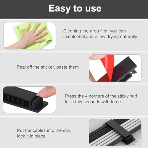Cable Management Clips, 20Pcs Cord Organizers Wire C | All Products - Image 6