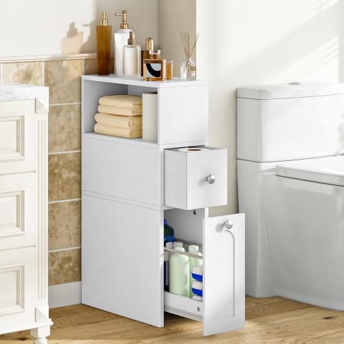 CHOEZON Slim Bathroom Storage Cabinet, with Slide Out Drawers - Image 6