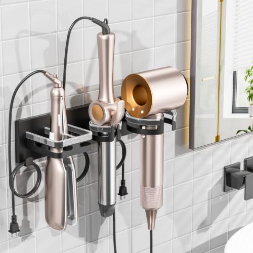 Hair Dryer Holder Wall Mounted, Self-Adhesive or Drill Mount - Image 2