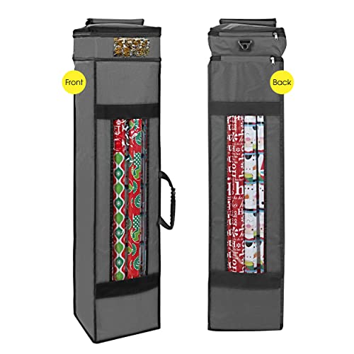 Wrapping Paper Storage Bag with Pocket and Handles | Home Organization - Image 2