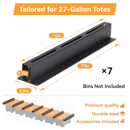 Garage Ceiling Storage Racks for 6 Bins, 17" Heavy Duty - Image 3