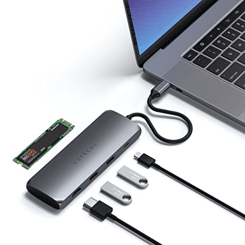 Satechi Hybrid USB-C Multiport Adapter, M.2 SATA SSD Enclosure - Image 2