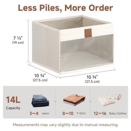 StorageWorks Closet Organizer Bin with Clear Window, Beige - Image 3