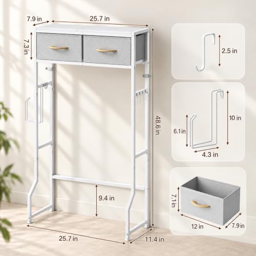 Over the Toilet Storage Shelf Short 2 Tier Over Toilet - Image 3