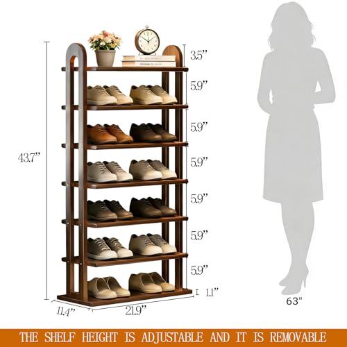 Vertical Shoe Rack - 7 Tier Tall Narrow Shoe Rack Organizer - Image 3