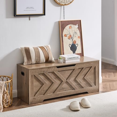 47.2” Storage Bench,Extra Large Wooden Storage Chest - Image 3