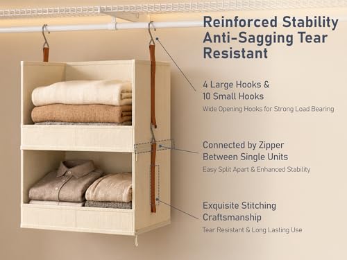 DIMJ Hanging Closet Organizer - 6-Tier Modular Hanging - Image 7